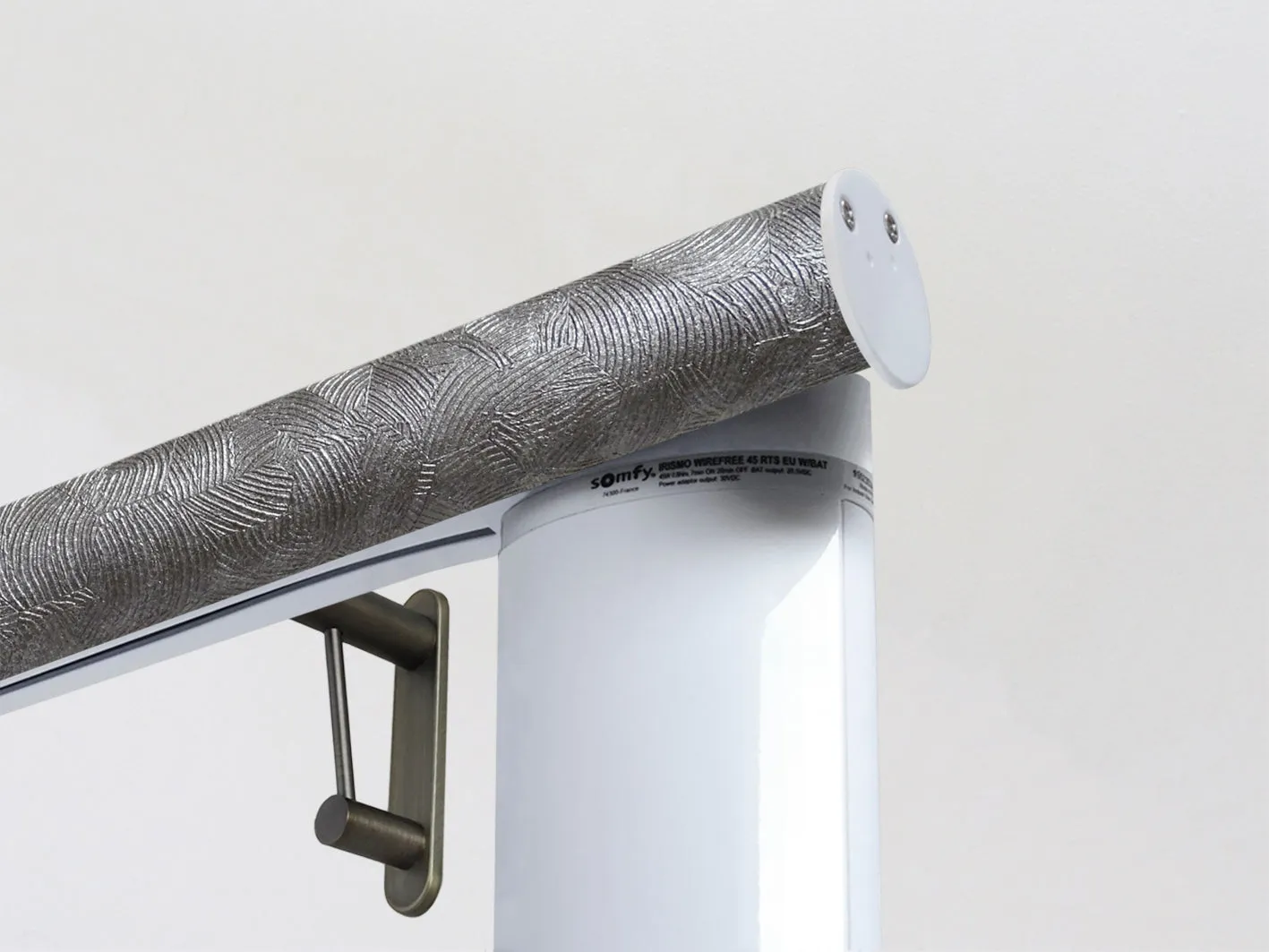 Motorised curtain pole in 50mm dia. storm wrap