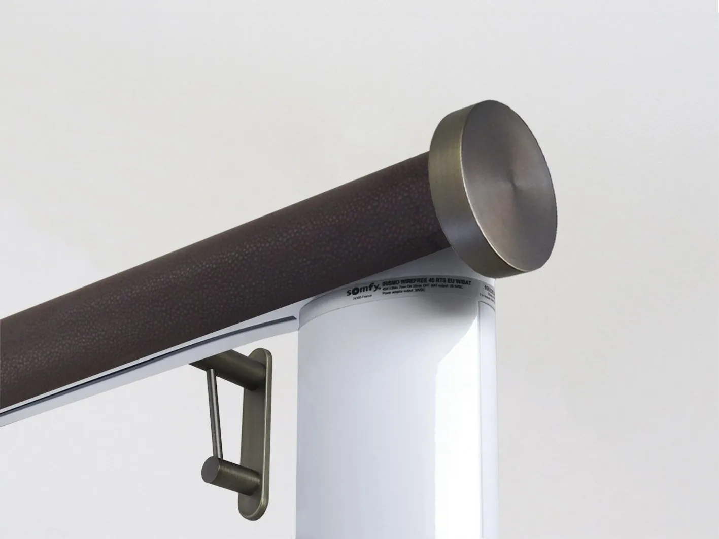 Motorised curtain pole in 50mm dia. tennessee wrap