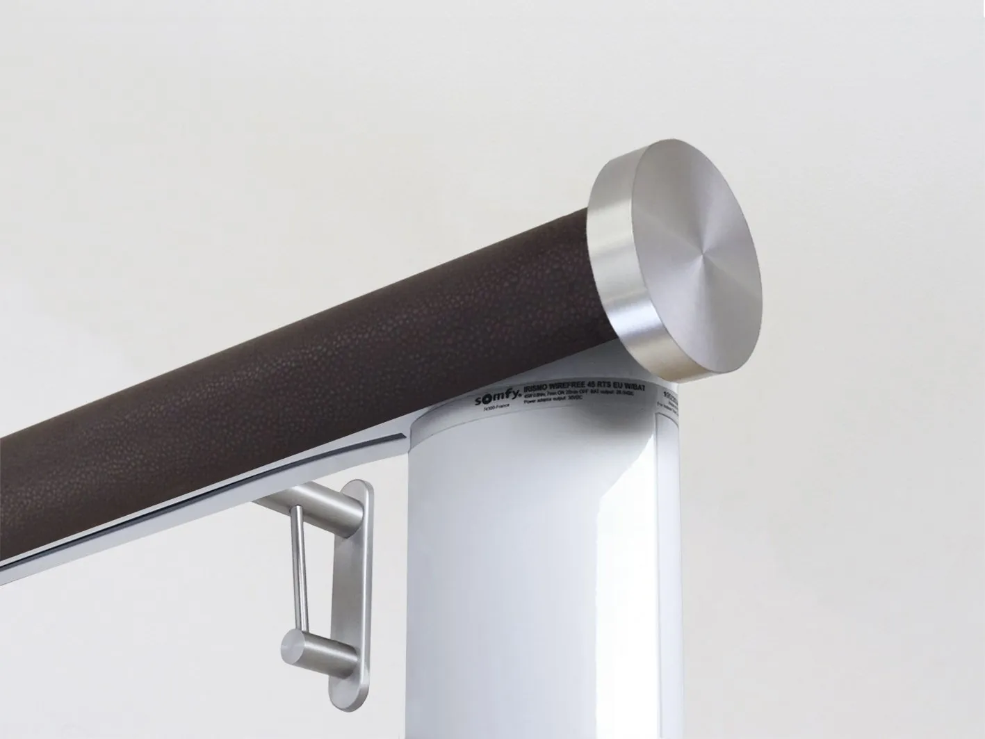Motorised curtain pole in 50mm dia. tennessee wrap