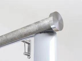 Motorised curtain pole in 50mm dia. warm silver wrap