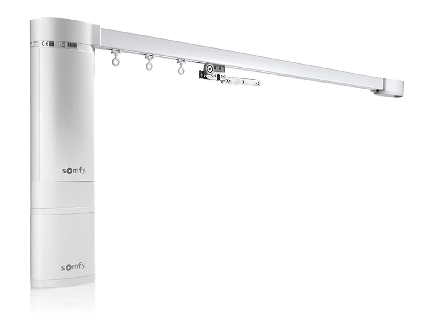 Motorised curtain pole set in 50mm dia. dusk wrap with mini disc finials