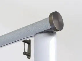 Motorised curtain pole set in 50mm dia. moonlight wrap with mini disc finials