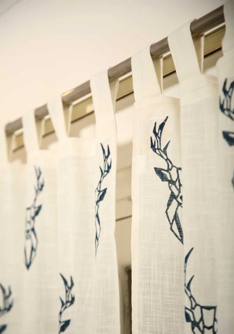 Muscari Hand Block Print Cotton Curtain