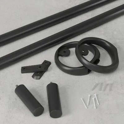New - 42"-120" Umbra Ringlet Curtain Rod Matte Black