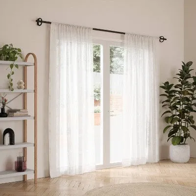 New - 42"-120" Umbra Ringlet Curtain Rod Matte Black