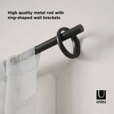 New - 42"-120" Umbra Ringlet Curtain Rod Matte Black