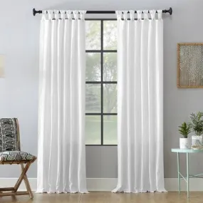 New - 84"x52" Washed Cotton Twist Tab Light Filtering Curtain Panel White - Archaeo