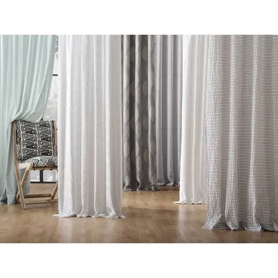 New - 84"x52" Washed Cotton Twist Tab Light Filtering Curtain Panel White - Archaeo