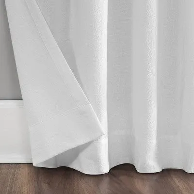 New - 84"x52" Washed Cotton Twist Tab Light Filtering Curtain Panel White - Archaeo
