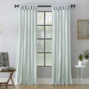 New - 95"x52" Washed Cotton Twist Tab Light Filtering Curtain Panel Green - Archaeo