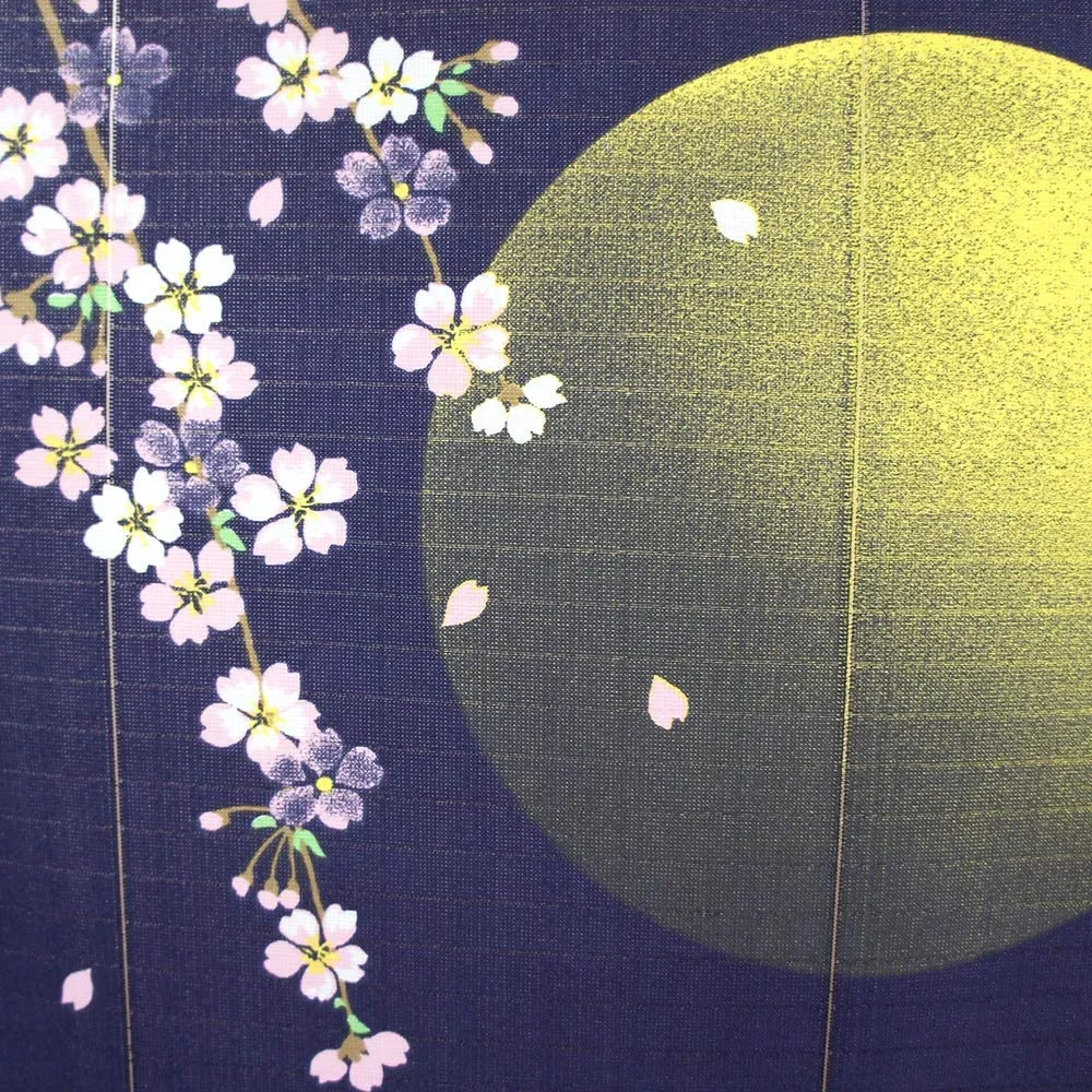 NOREN Japanese Doorway Curtain Sakura Full Moon 150 x 85cm
