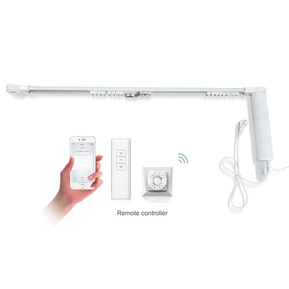 Olide DIY Wifi Smart Automatic Curtain Motor Track System,Automatic curtains motor,automatic blinds tracks, length can be customized(2.2m track)
