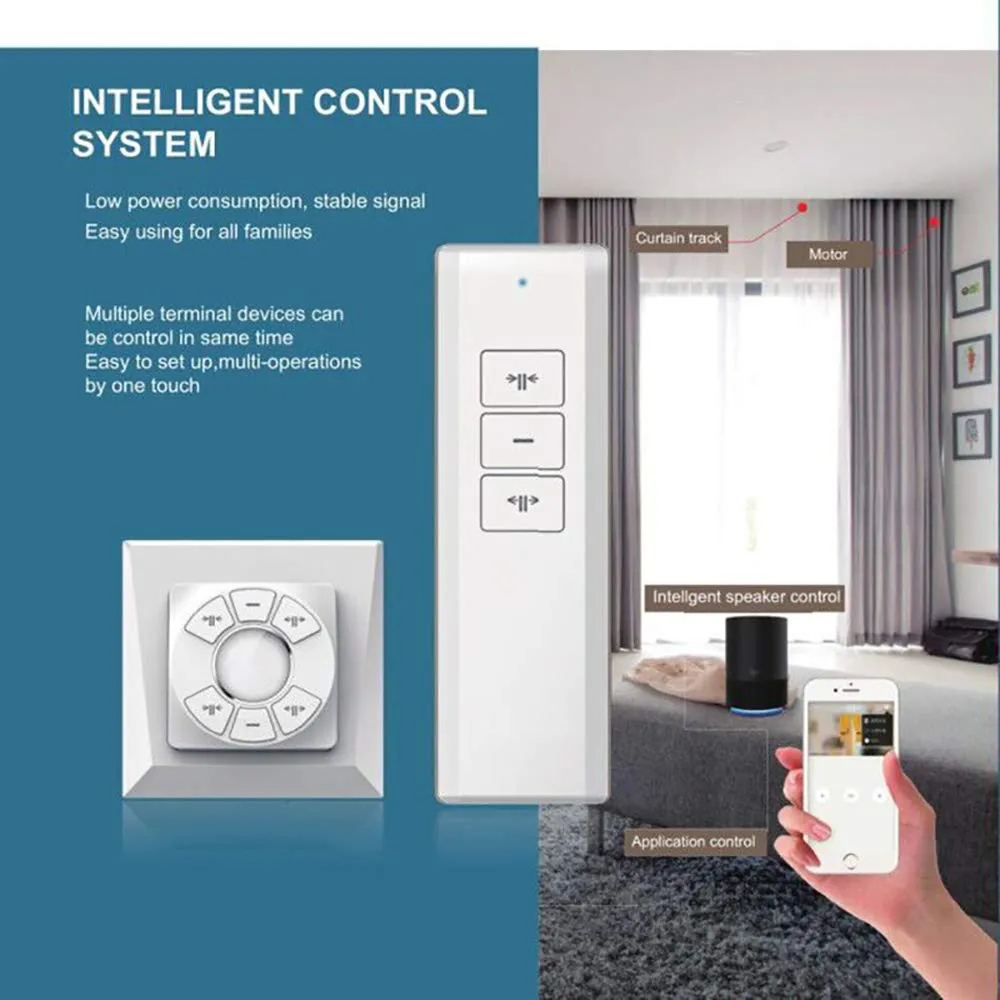 Olide DIY Wifi Smart Automatic Curtain Motor Track System,Automatic curtains motor,automatic blinds tracks, length can be customized(2.2m track)