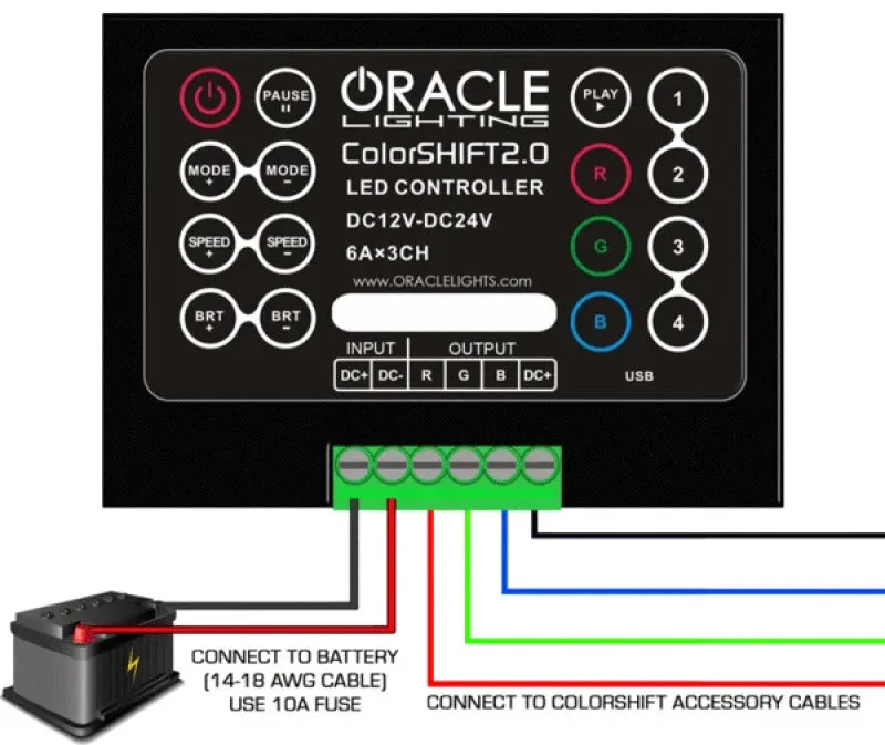 Oracle Lighting Technologies ColorShift LED Light Controller Wireless Remote Included