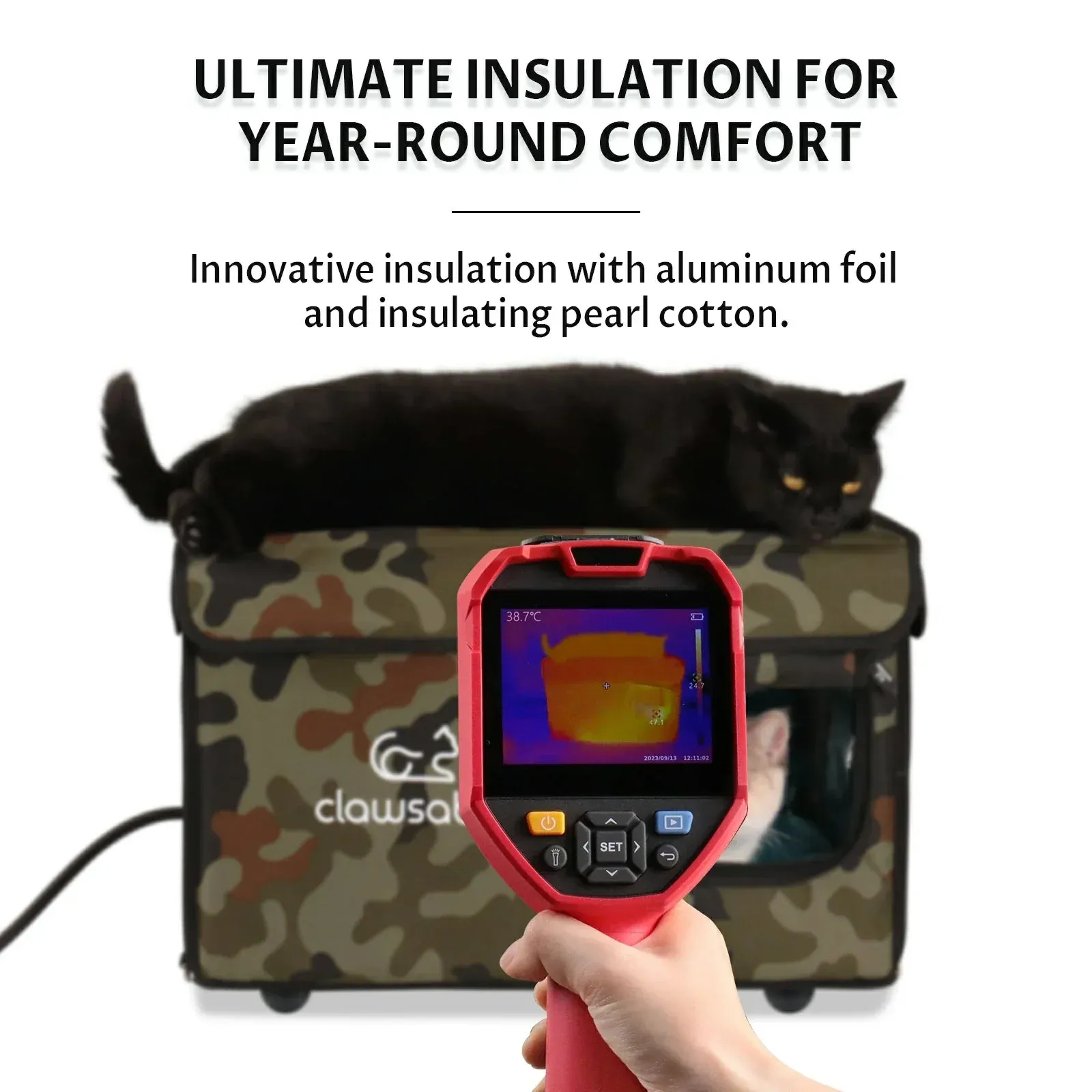 Outdoor Lift-Top Heated Cat House Medium