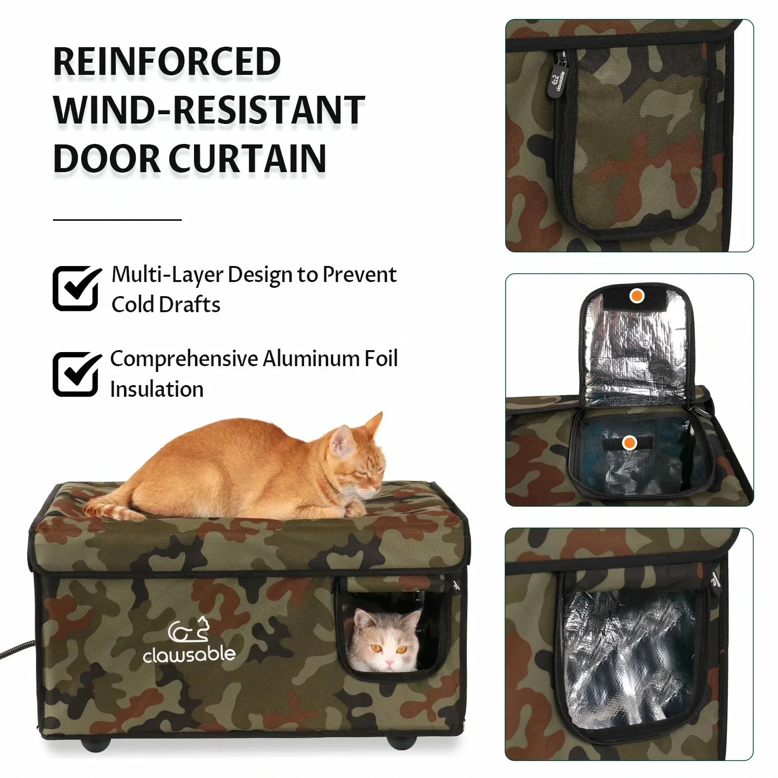 Outdoor Lift-Top Heated Cat House Medium