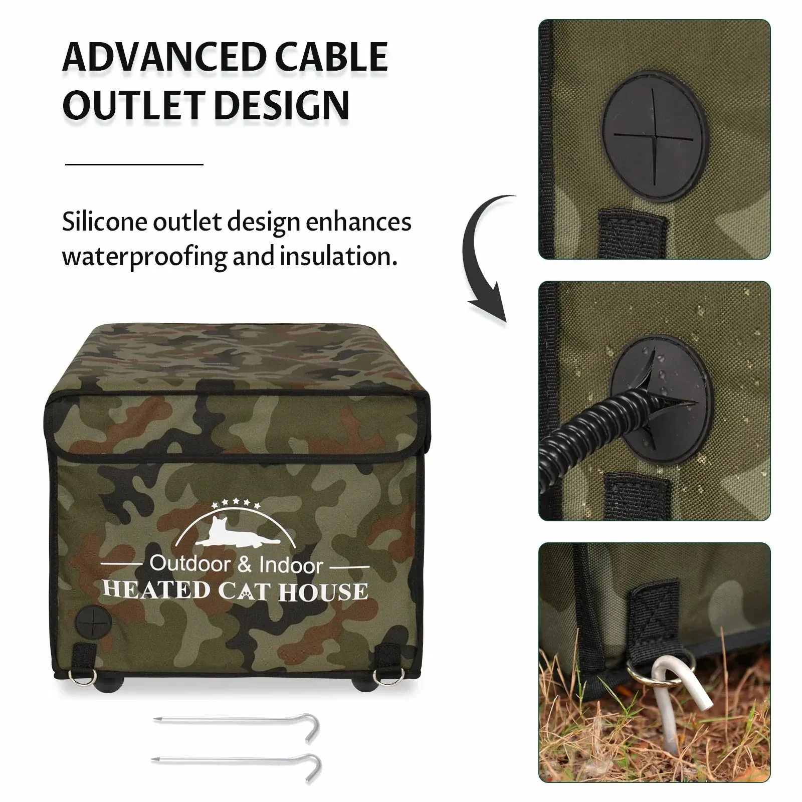 Outdoor Lift-Top Heated Cat House Medium