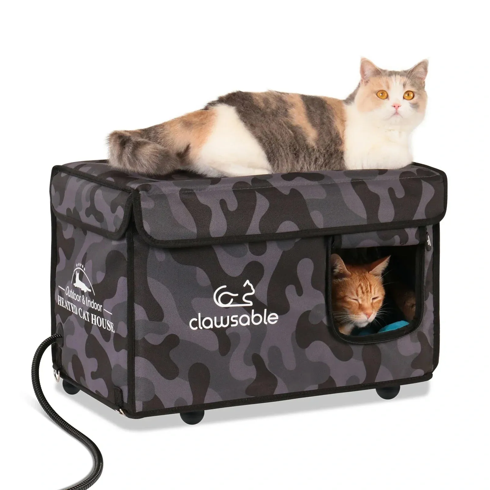 Outdoor Lift-Top Heated Cat House Medium