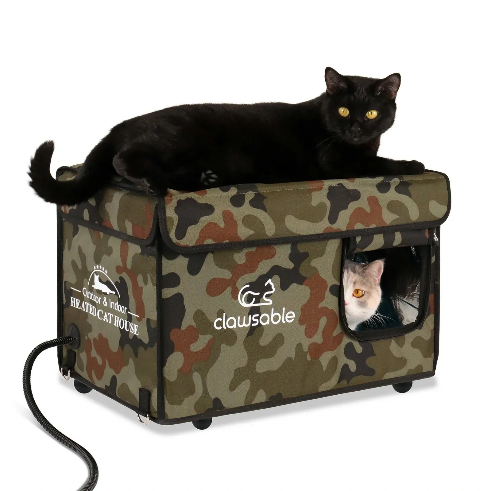 Outdoor Lift-Top Heated Cat House Medium