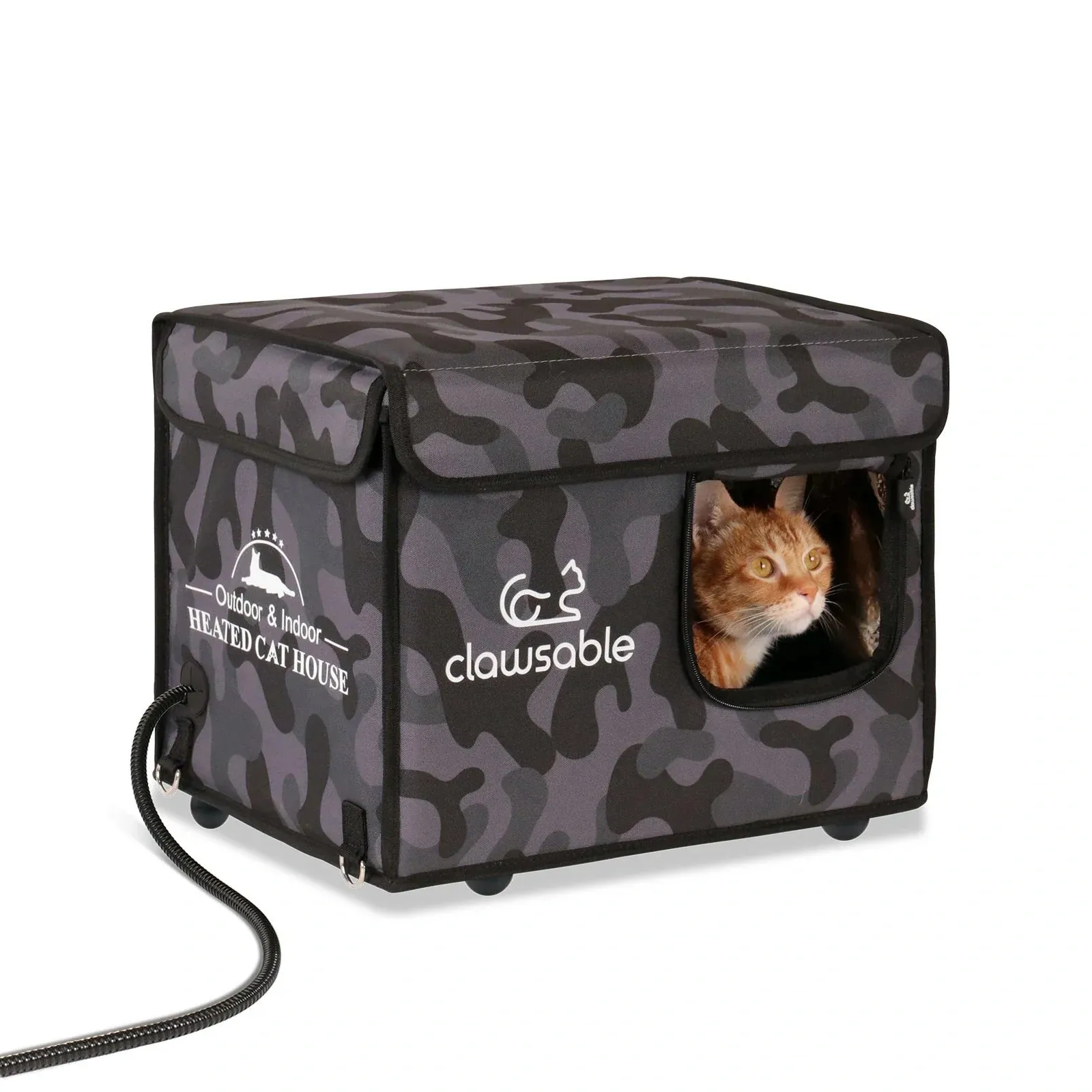 Outdoor Lift-Top Heated Cat House Small