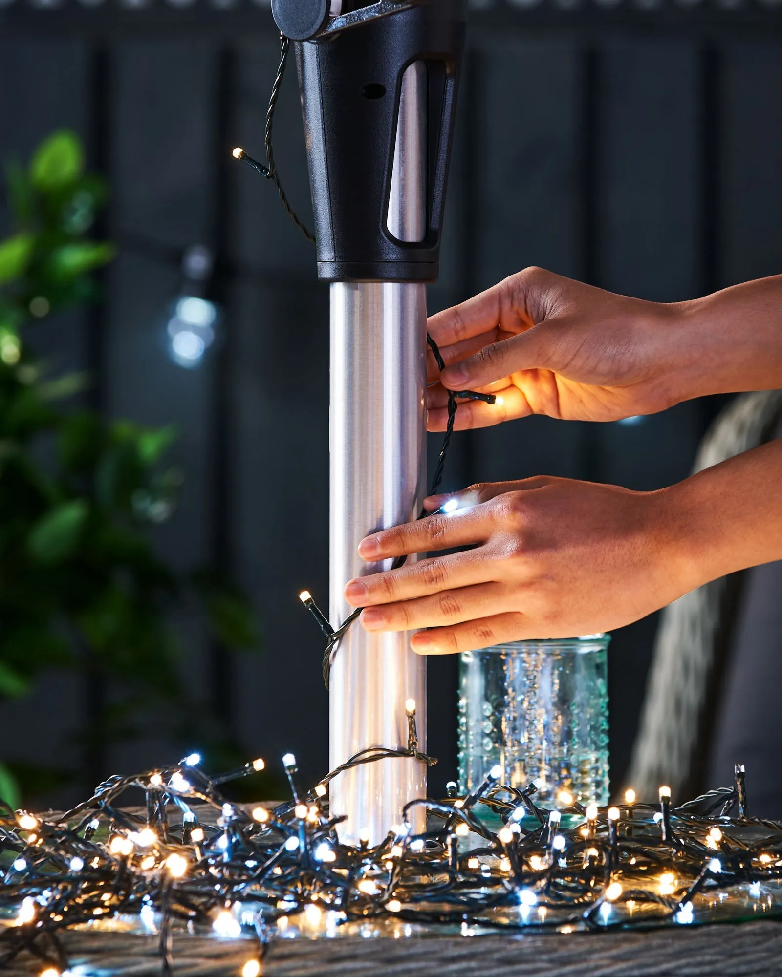 Outdoor Multi-Function 240 LED Light String, Warm White & Ice White