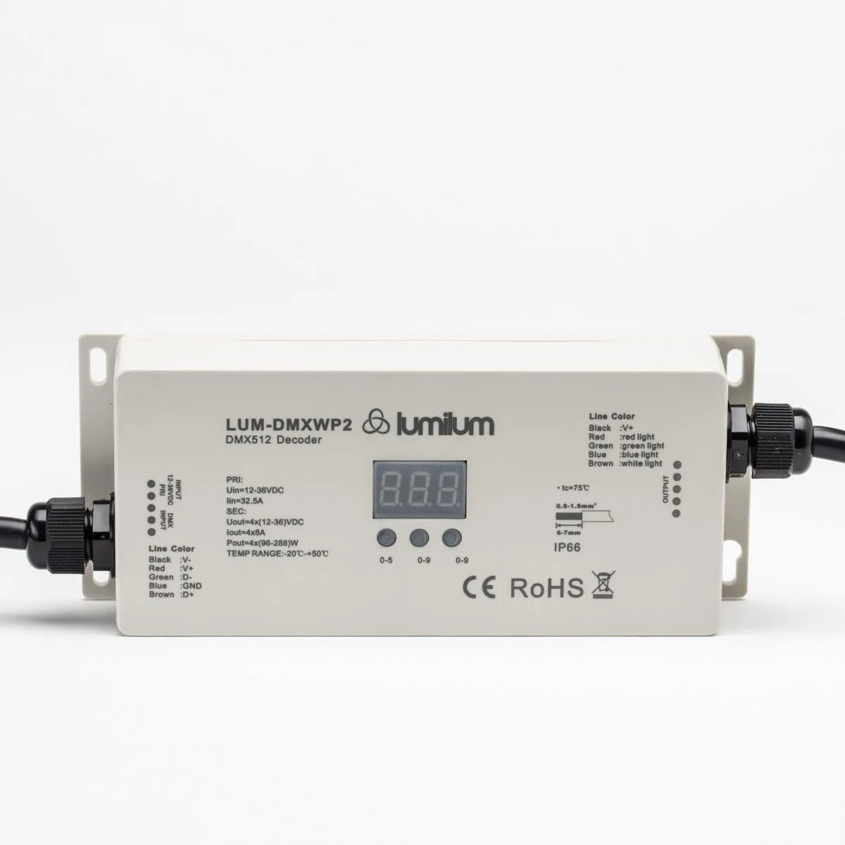 RGB DMX Hardwired Controller (Waterproof) - In-Wall Mounted Controller Series
