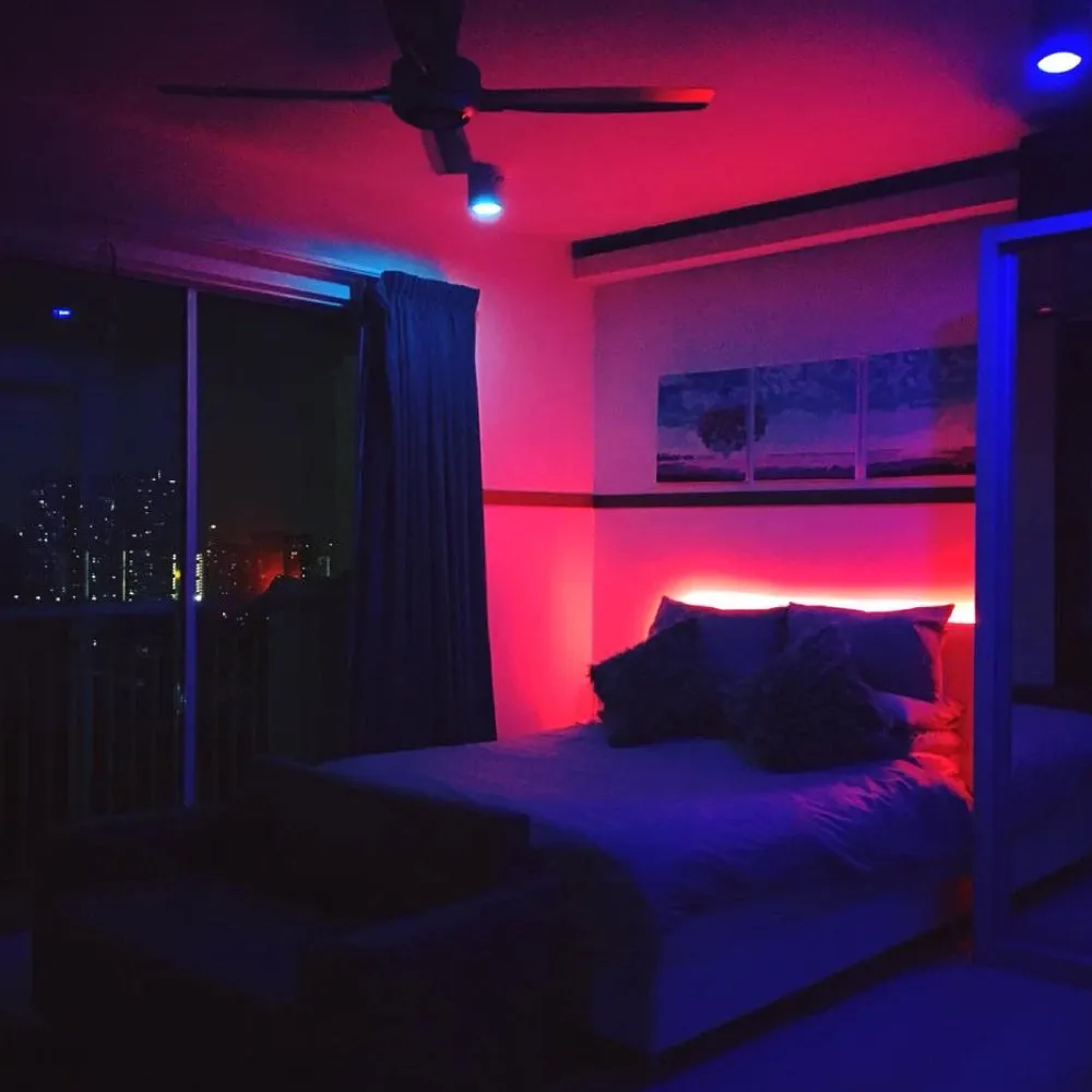 RGB LED Light Strips with Remote - 12V w/ DC Connector - 63 Lumens/ft. with Power Supply and Controller (KIT), 16.4 ft Color Changing Light Strip