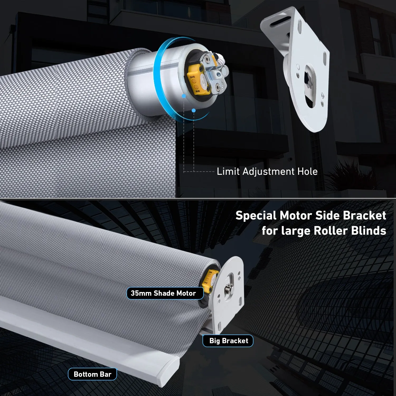 Rollerhouses AM35-6/28-MEL-PW WiFi Awnings Tubular Motor for 1.75-2 Inches (50-63mm) Tubes, AC120V Power Supply