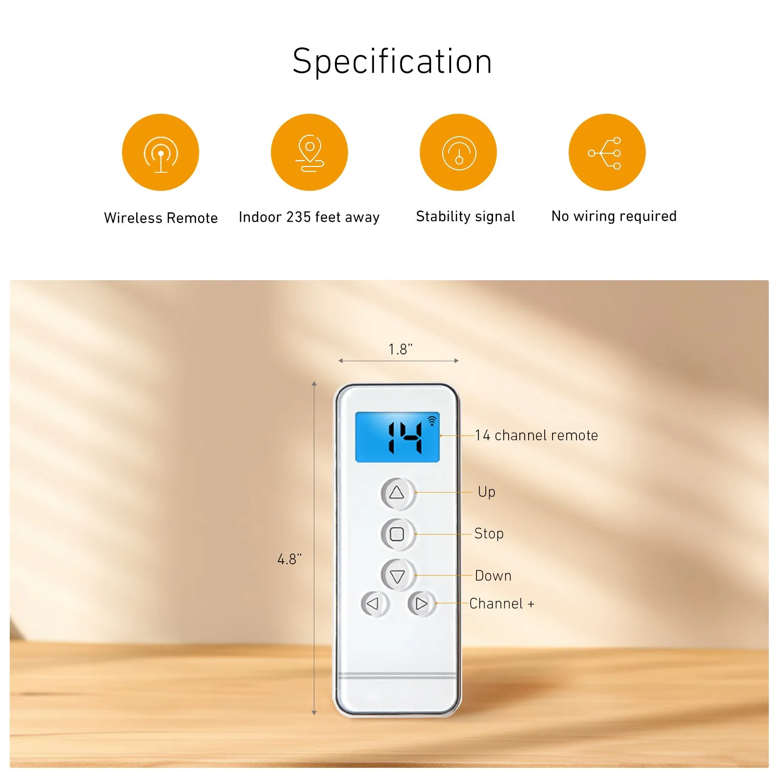 Rollerhouses BF-301, BF-305, BF-315, RF 433.92 Motorized Blinds Transmitter, 5Channel, 15Channel