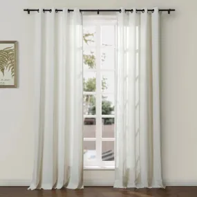 Ron Linen Cotton Herringbone Curtain Grommet