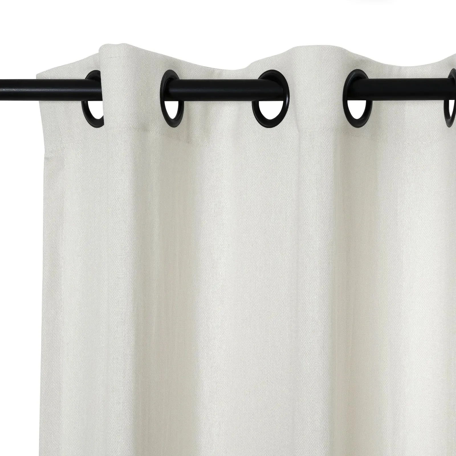 Ron Linen Cotton Herringbone Curtain Grommet