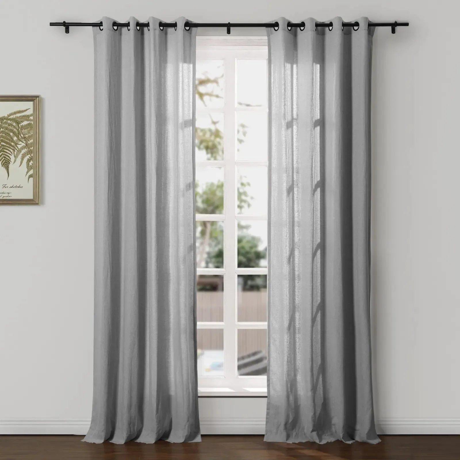 Ron Linen Cotton Herringbone Curtain Grommet