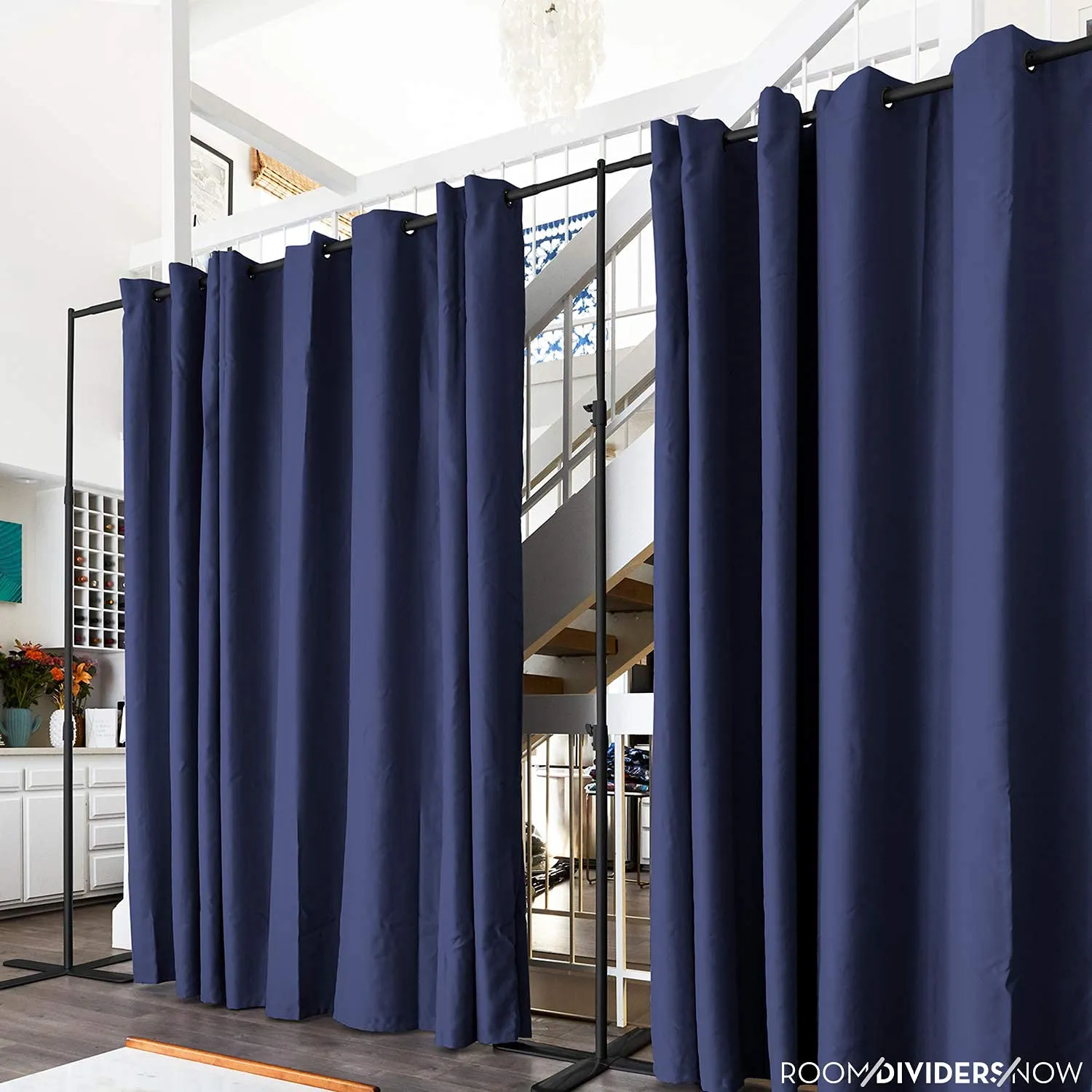 Room Divider Curtain, 9ft Tall X 10ft Wide (Harbor Blue)