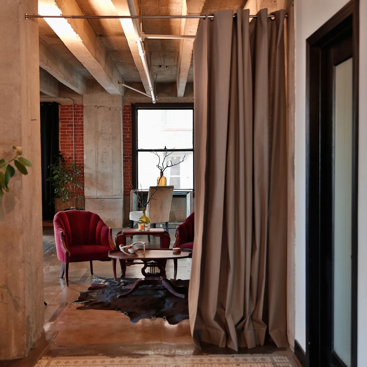 RoomDividersNow Khaki Room Divider Fabric Curtain, 9ft Tall x 15ft