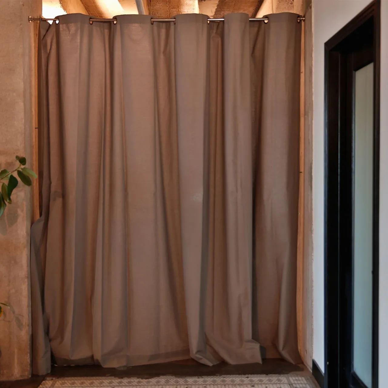 RoomDividersNow Muslin Room Divider Curtain, 9ft Tall x 5ft Wide (Black