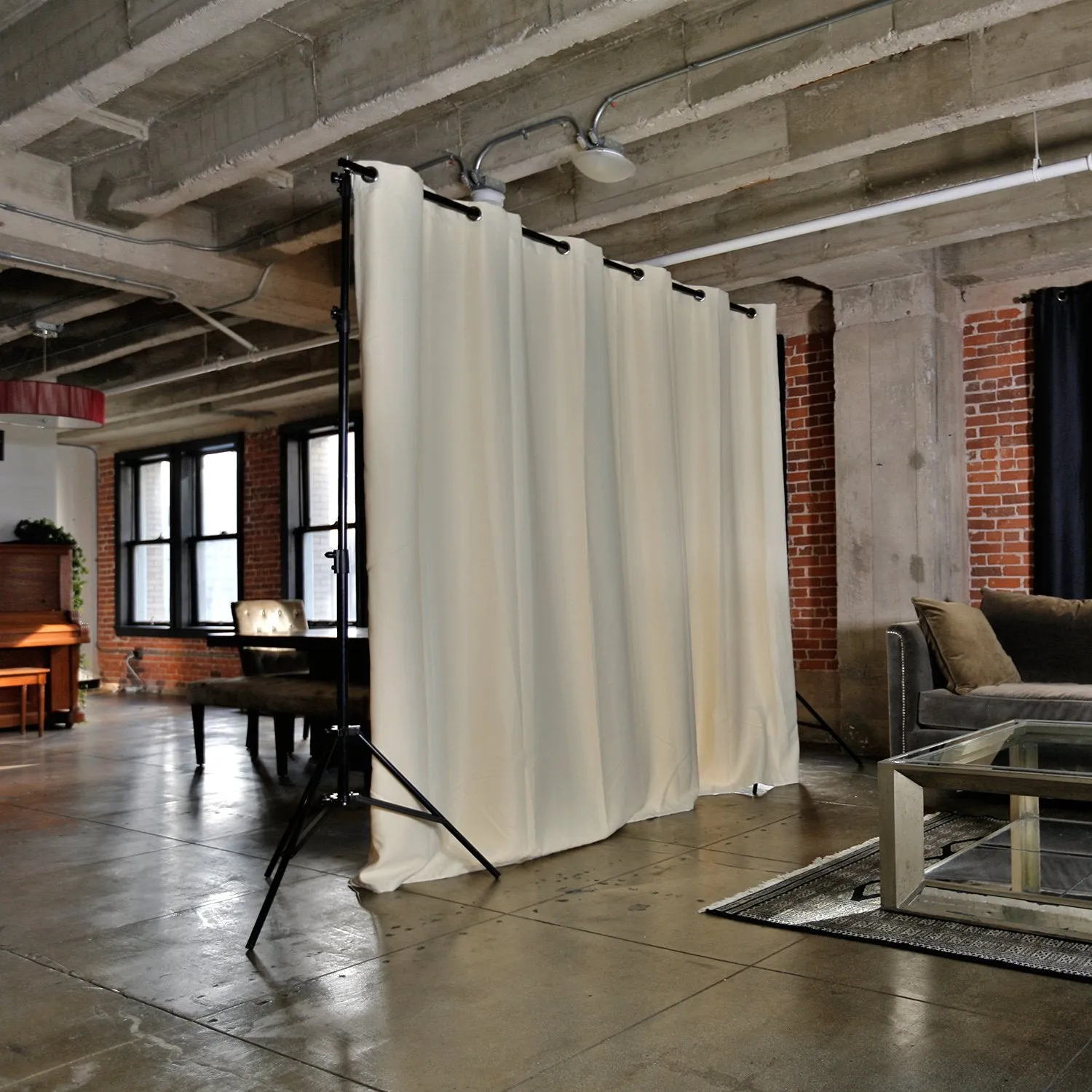 RoomDividersNow Premium Heavyweight Room Divider Curtain, 9ft Tall x 5ft Wide (Pearl