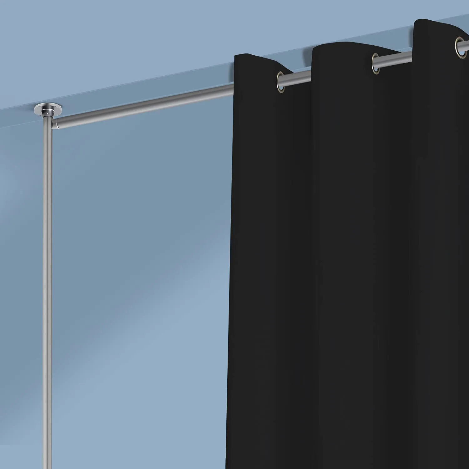 Room/Dividers/Now Zenfinit Curtain Divider Stand - Freestanding Vertical Tension Stand