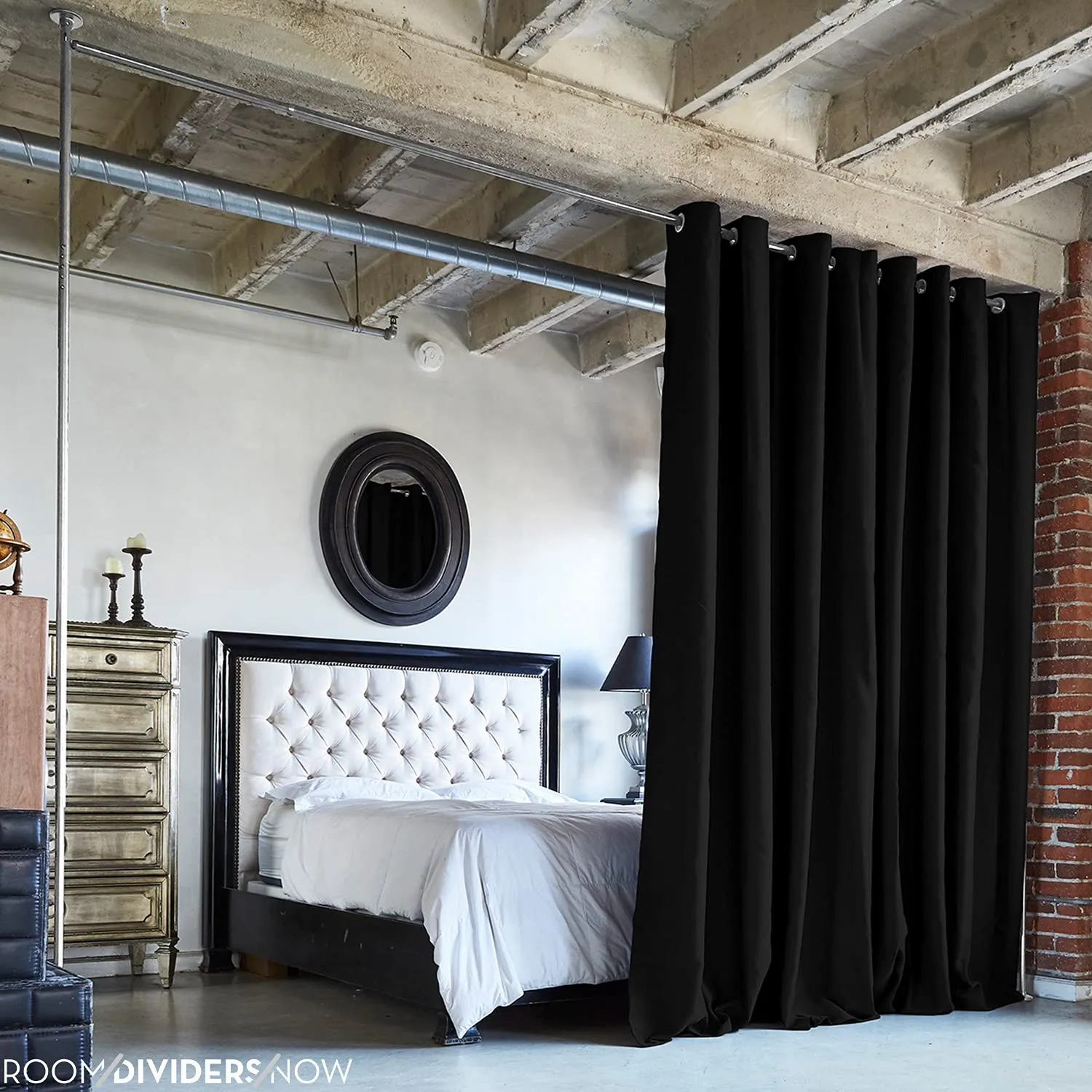 Room/Dividers/Now Zenfinit Curtain Divider Stand - Freestanding Vertical Tension Stand