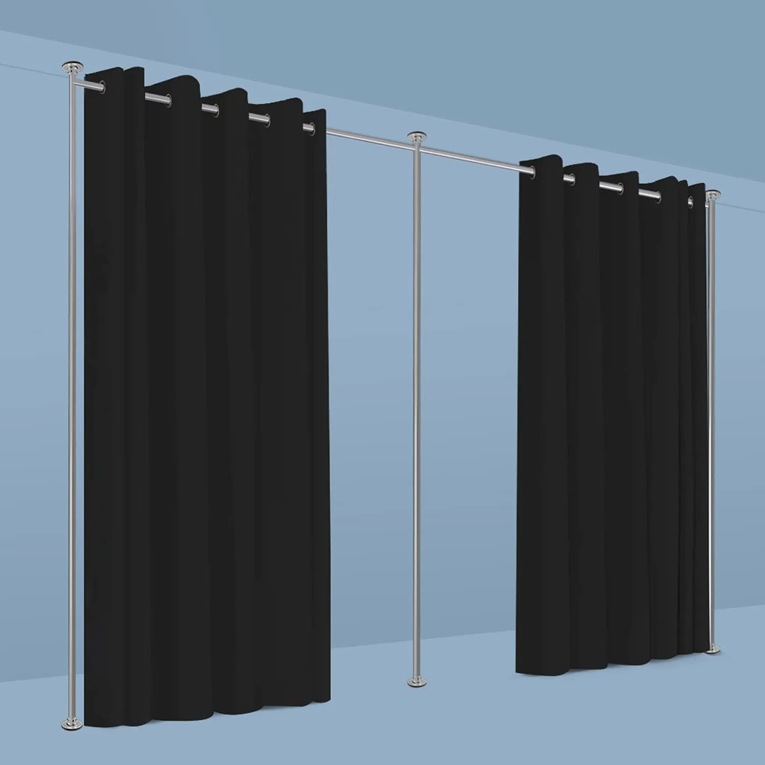 Room/Dividers/Now Zenfinit Curtain Divider Stand - Freestanding Vertical Tension Stand