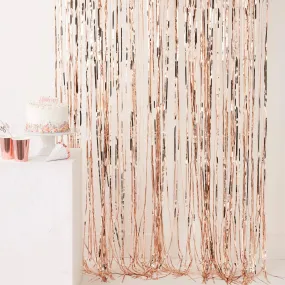Rose Gold Foil Fringe Curtain Backdrop