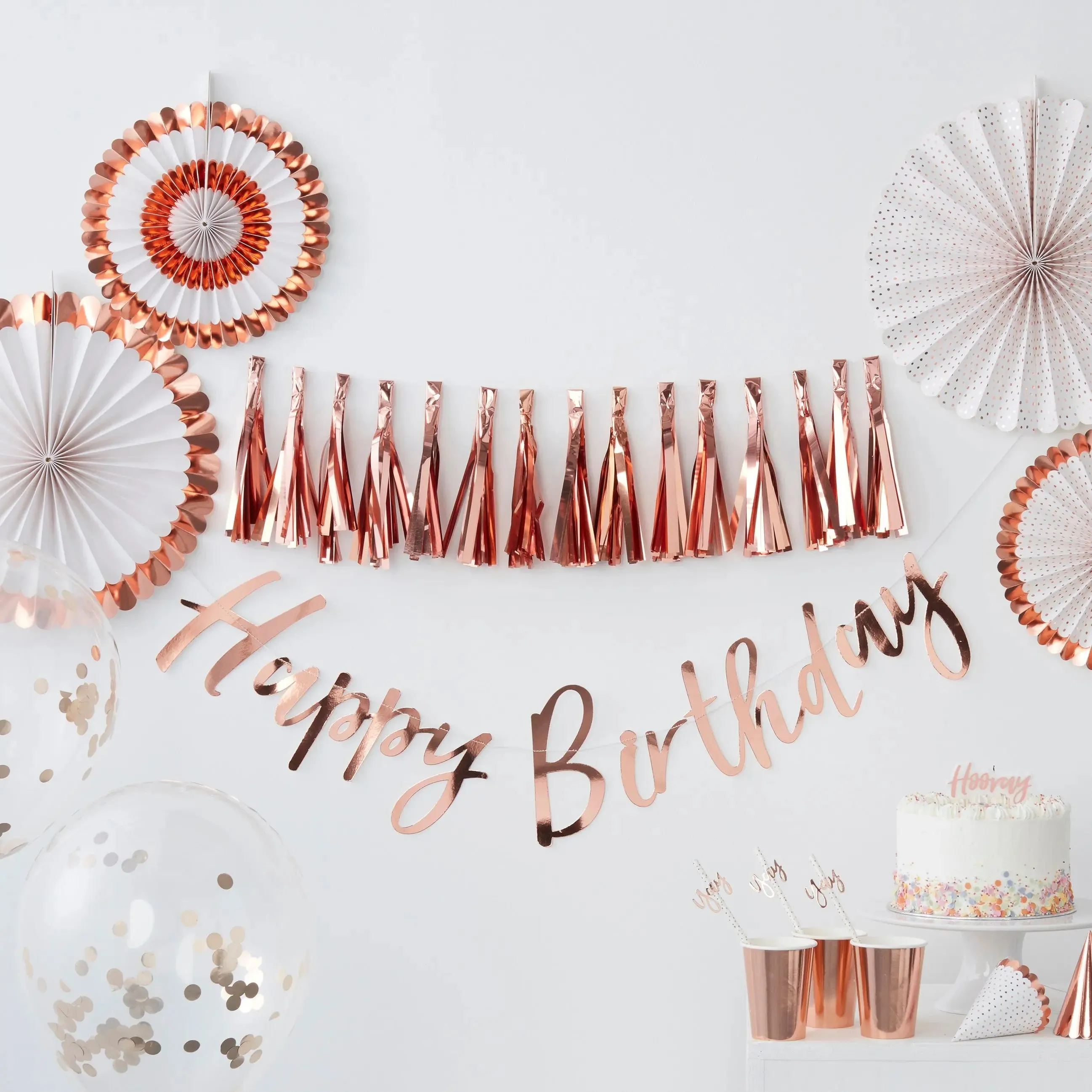 Rose Gold Foil Fringe Curtain Backdrop