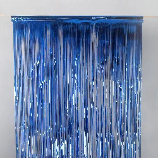 Royal Blue Tinsel Door Curtain
