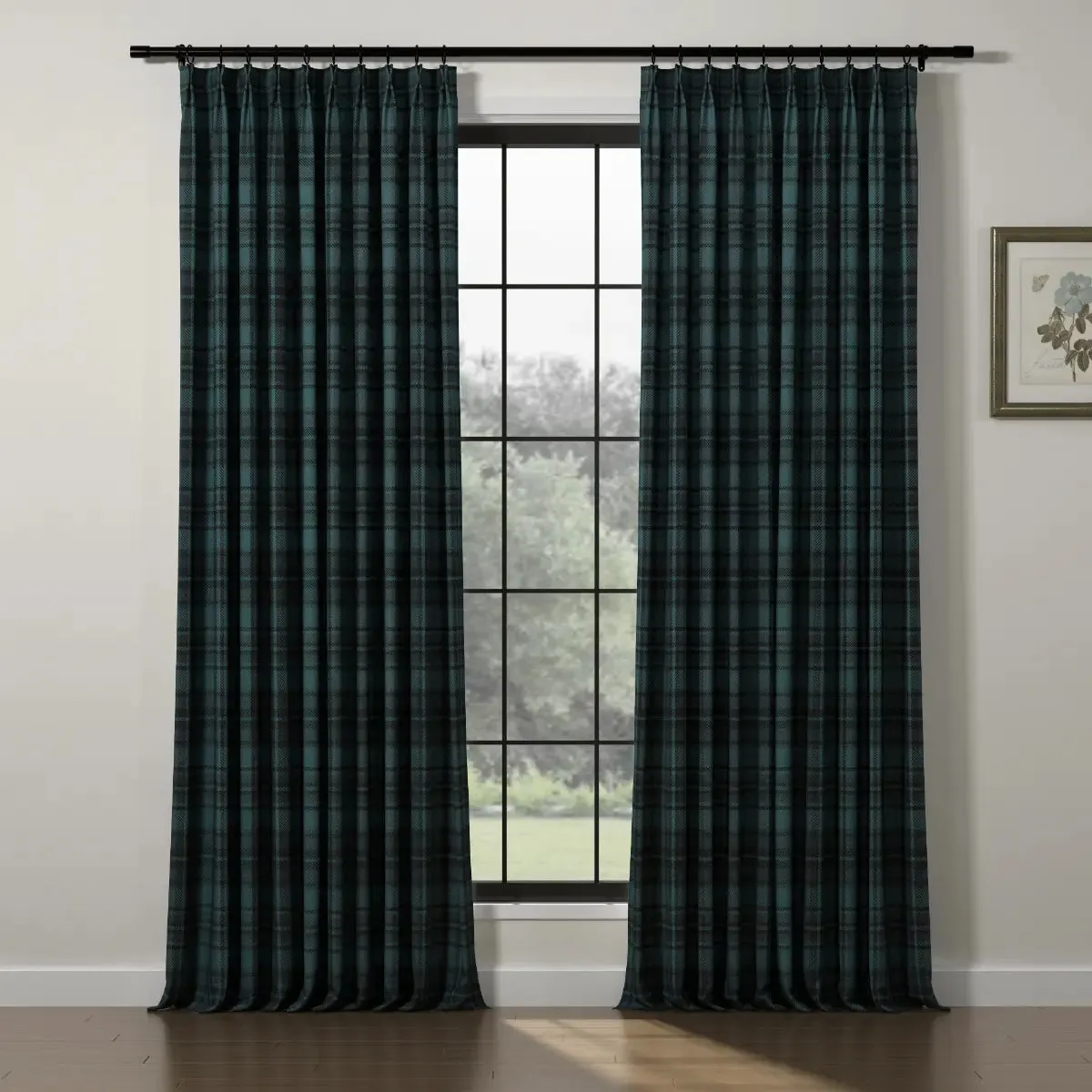 Sara Le Print Linen Cafe Curtain Pleated
