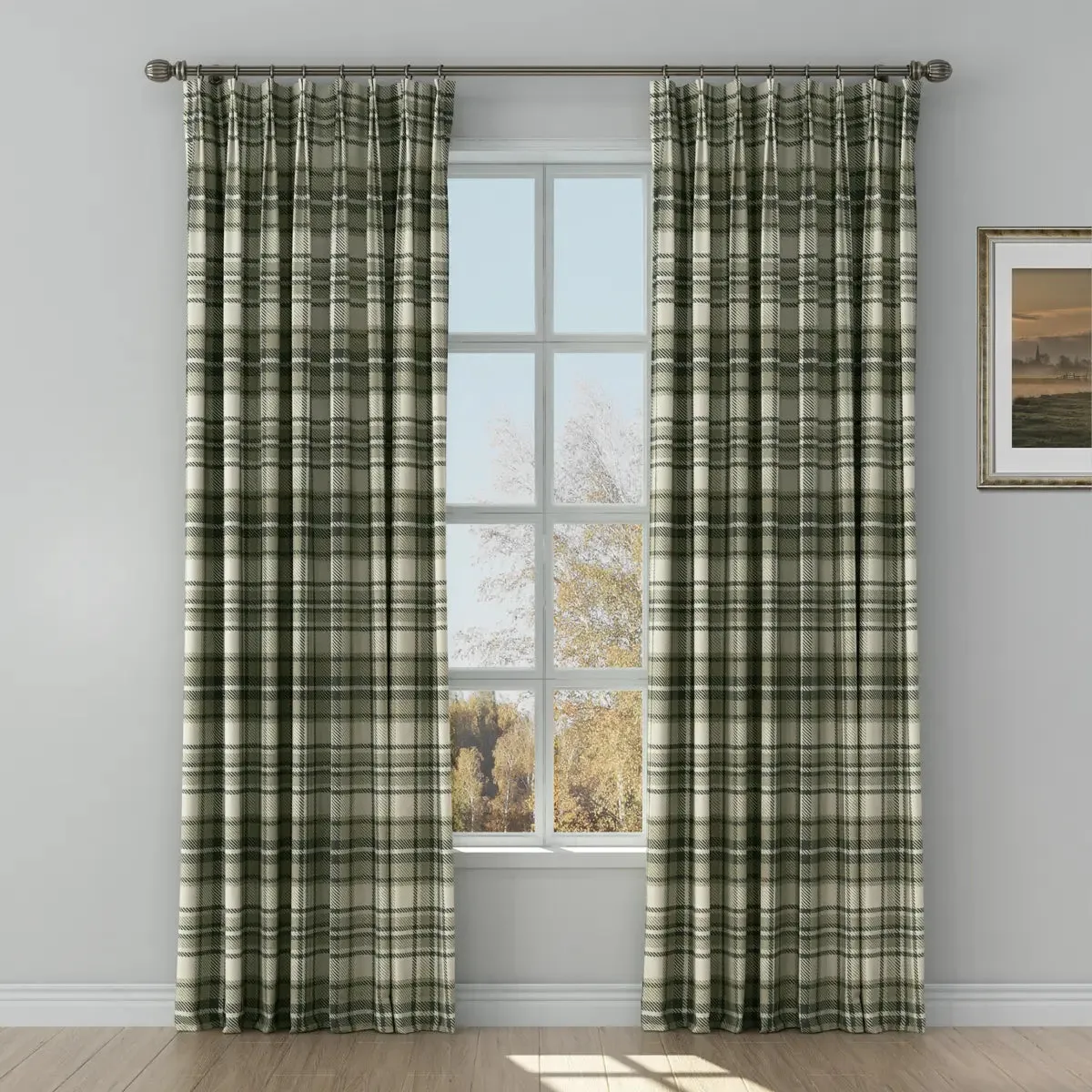 Sara Le Print Linen Cafe Curtain Pleated