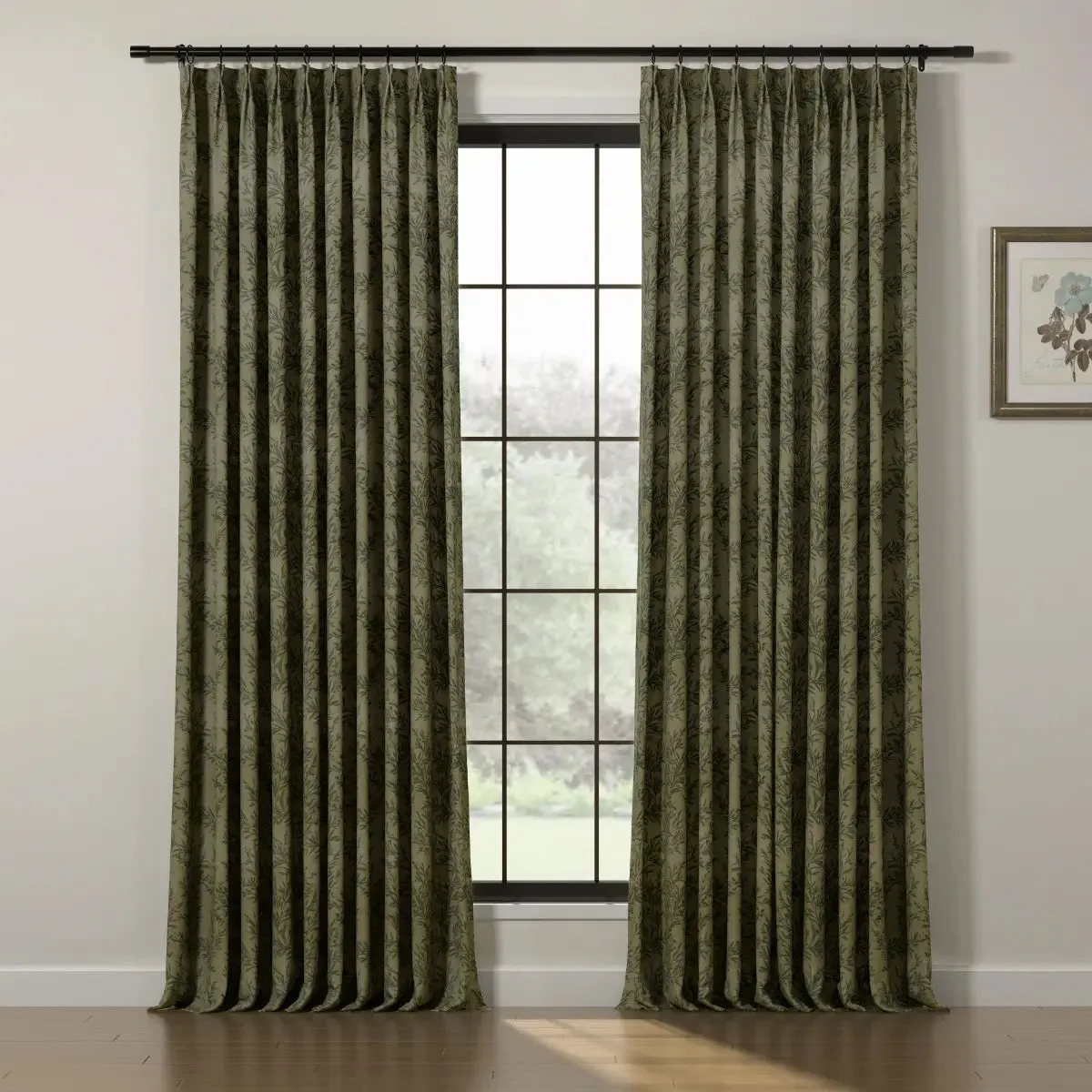 Sara Le Print Linen Cafe Curtain Pleated