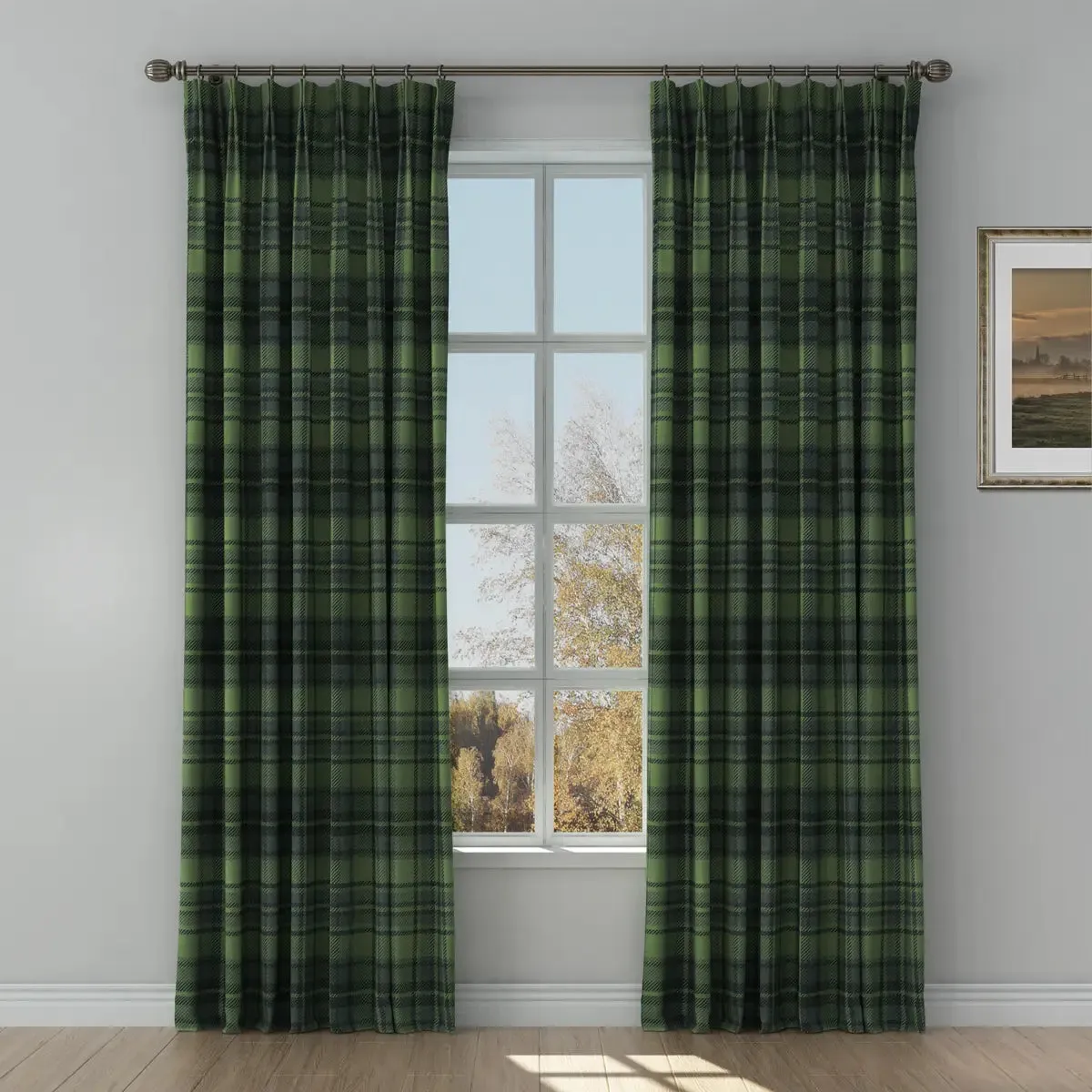 Sara Le Print Linen Cafe Curtain Pleated