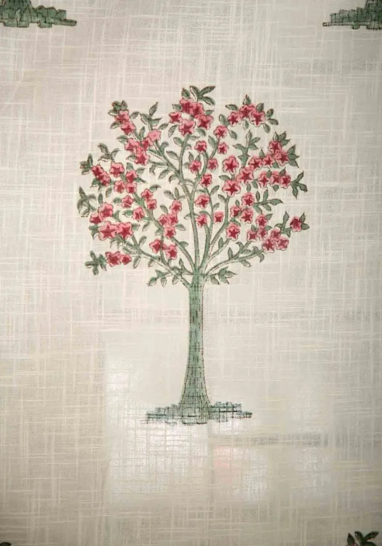Sea Chase Hand Block Print Cotton Curtain