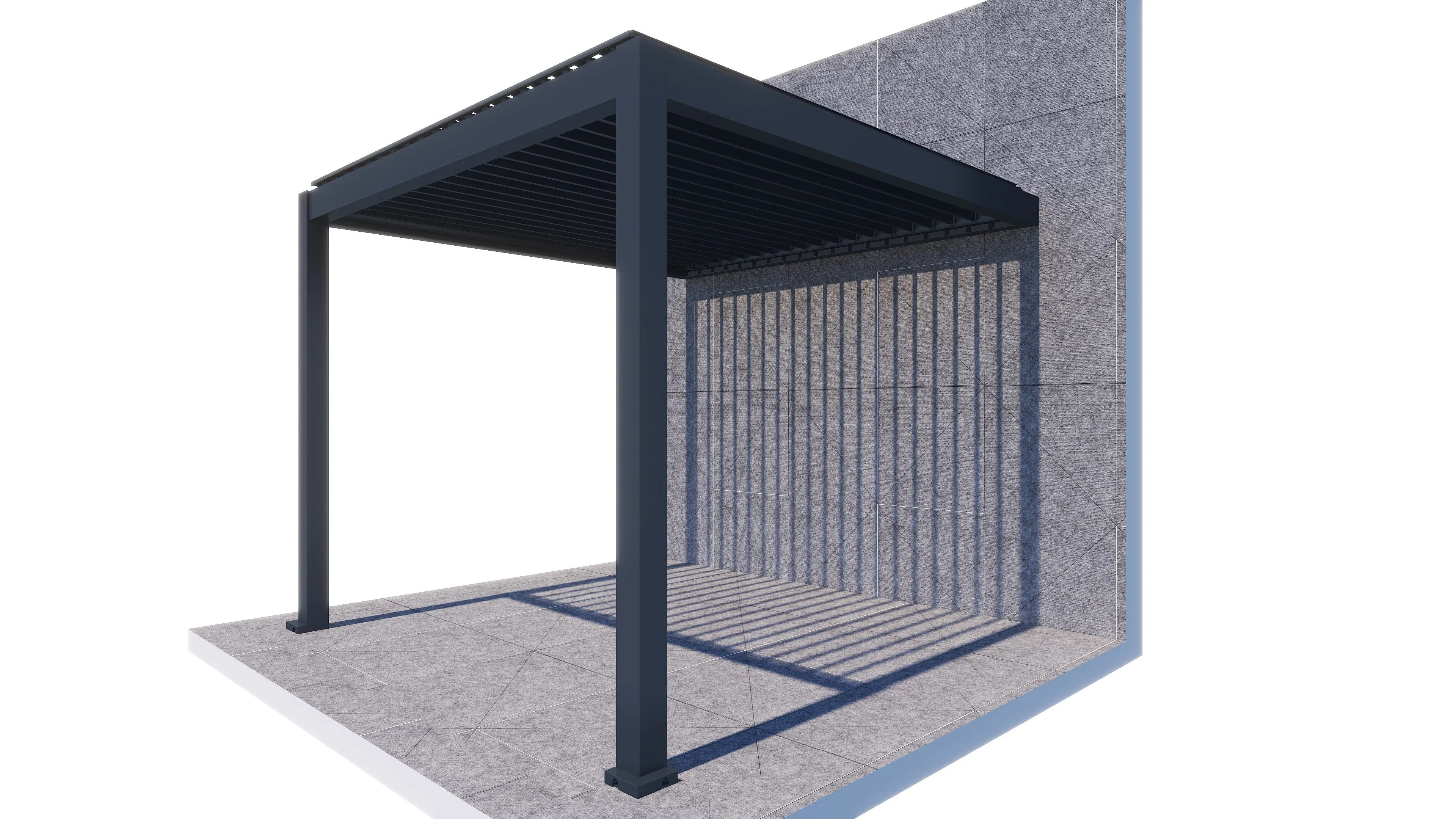 ShadeTec 3m x 3m Louvre Roof Wall Mounted System