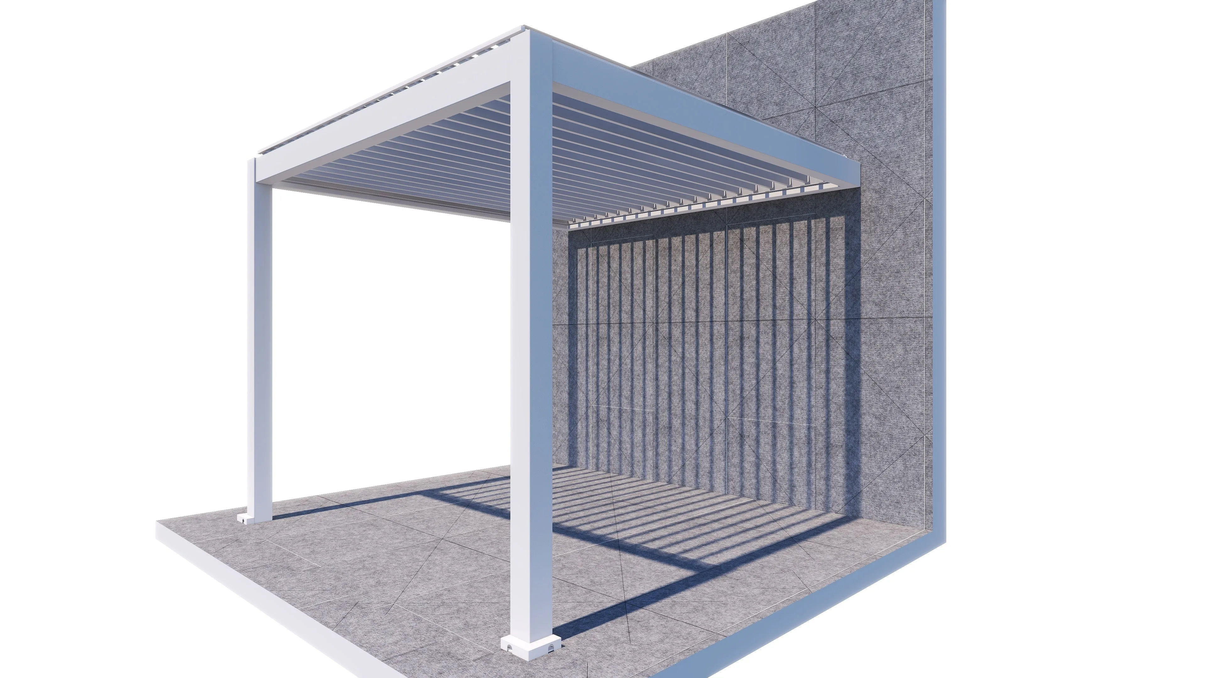 ShadeTec 3m x 3m Louvre Roof Wall Mounted System