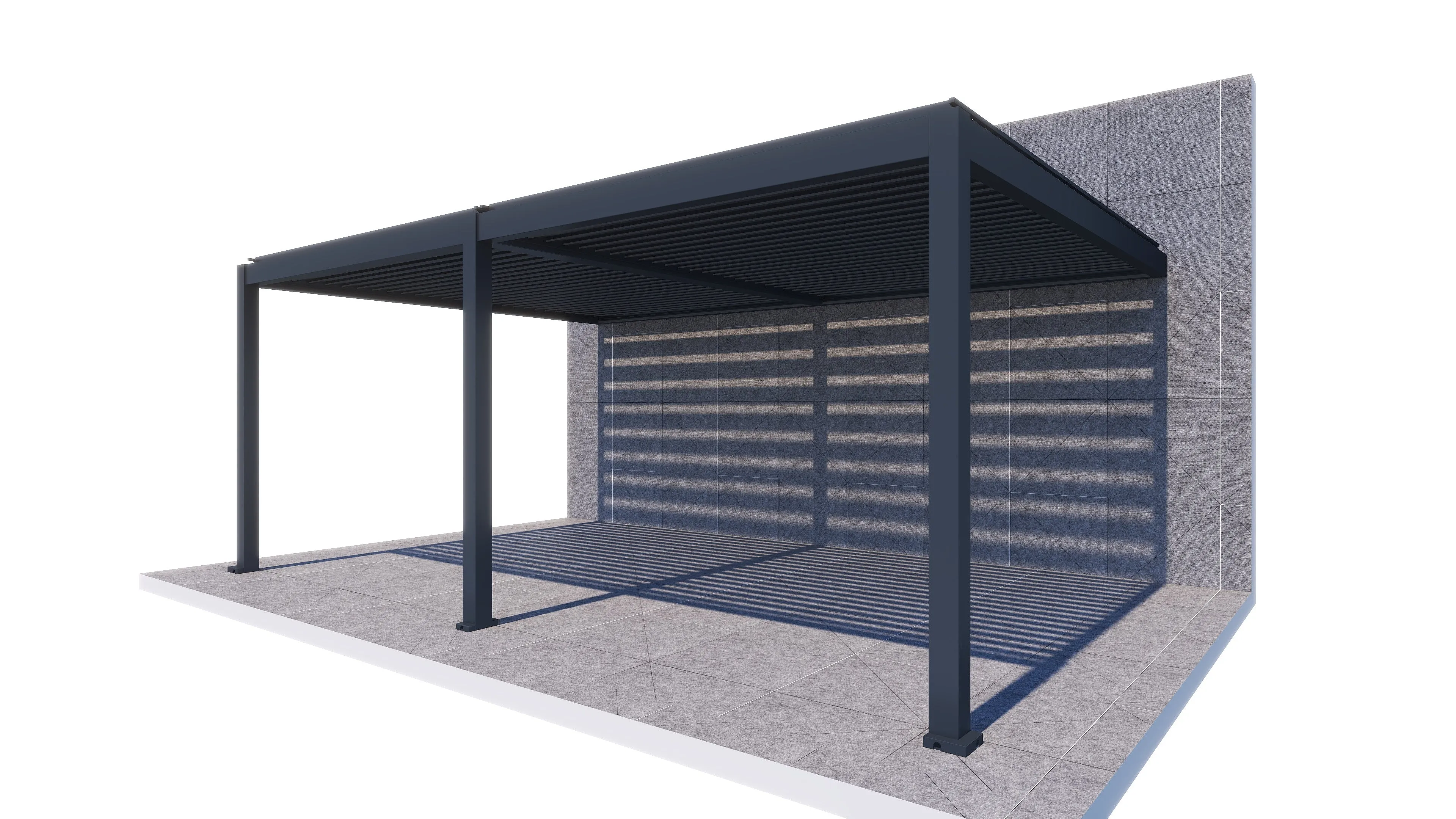ShadeTec 5.67m x 4m Louvre Wall Mounted System